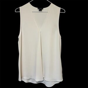 Theory Womens Meghan Sleeveless Silk Top Medium Quiet Luxury Minimalist Staple